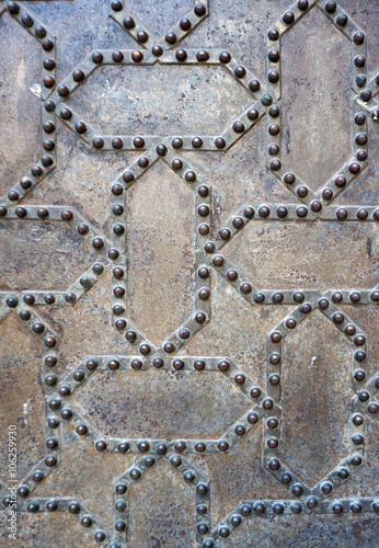 hexagon shape metal decoration wall with metal pin