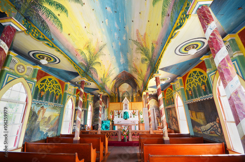 St Benedict's Painted Church is located in South Kona, Captain Cook, Hawaii Big Island. Built and painted in 1899 by Father John Velghe photo