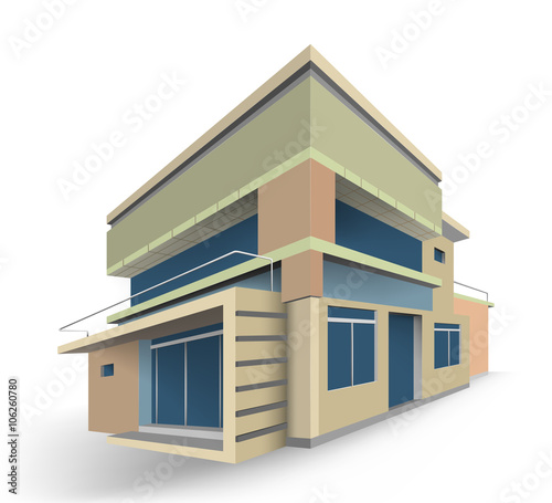 Colors house modern scene vector design on a white background