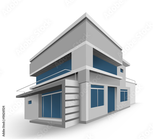 Modern house style scene vector on a white background