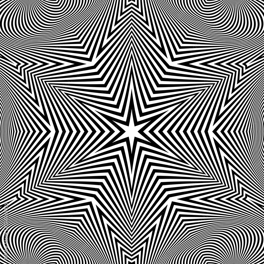 Black and White Geometric Pattern. Abstract Striped Background. Vector Illustration. 