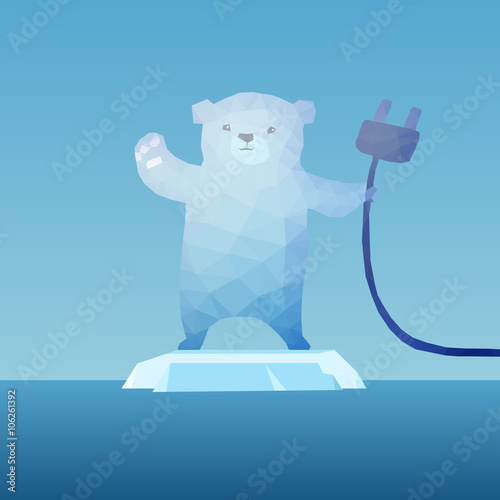 low poly Polar bear