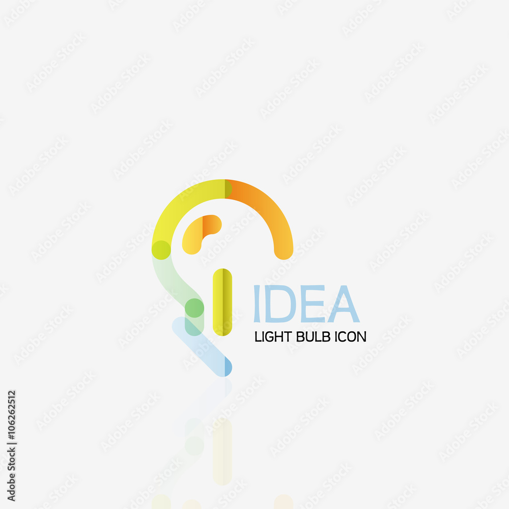 Logo, vector light bulb abstract linear geometric business icon. Idea concept Logo, vector light bulb abstract linear geometric business icon. Idea concept