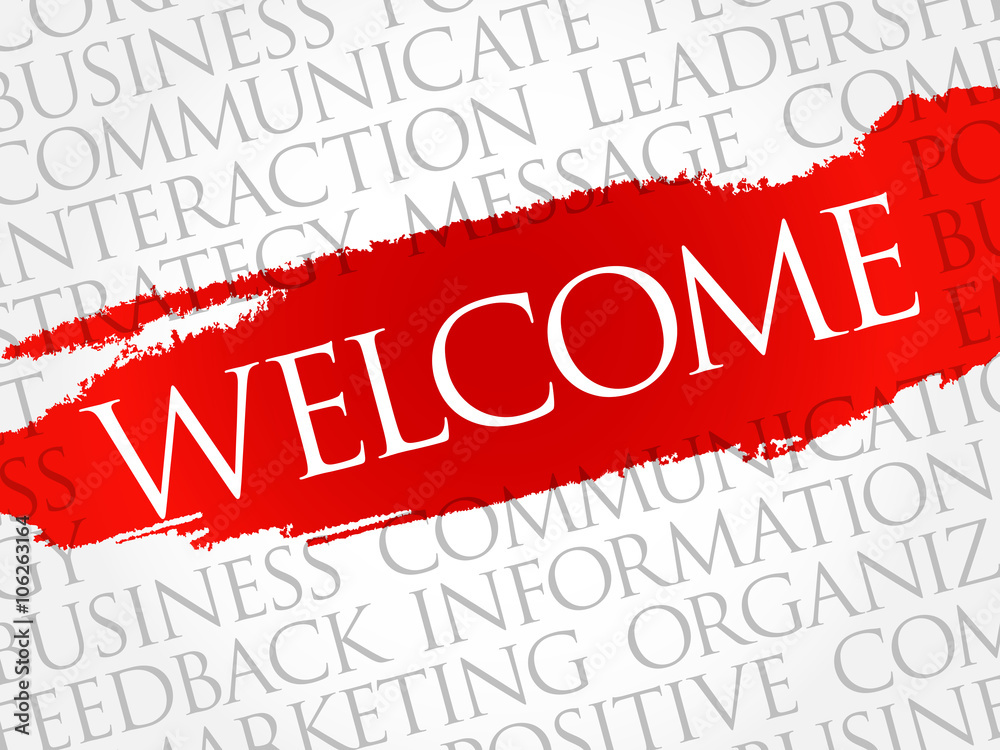 WELCOME word cloud, business concept WELCOME word cloud, business concept