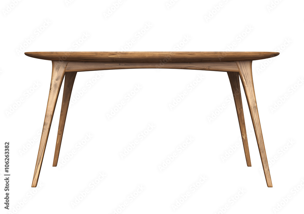 Isolated wooden table
