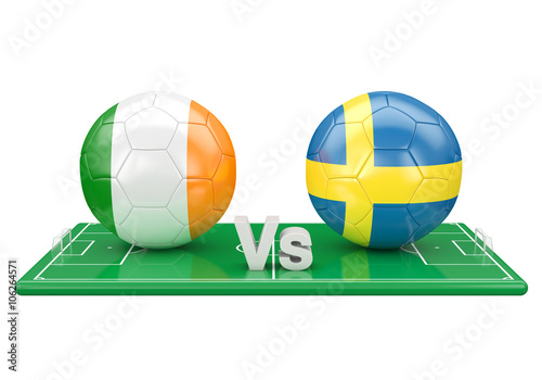 Eire   Sweden soccer game over soccer field