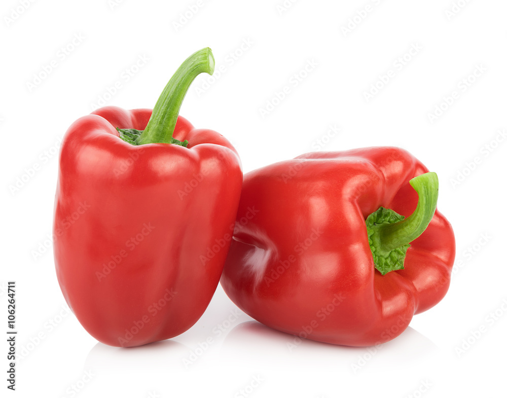red Bell pepper on white background red Bell pepper on white background