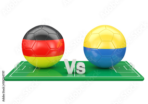 Germany   Ukraine soccer game over soccer field
