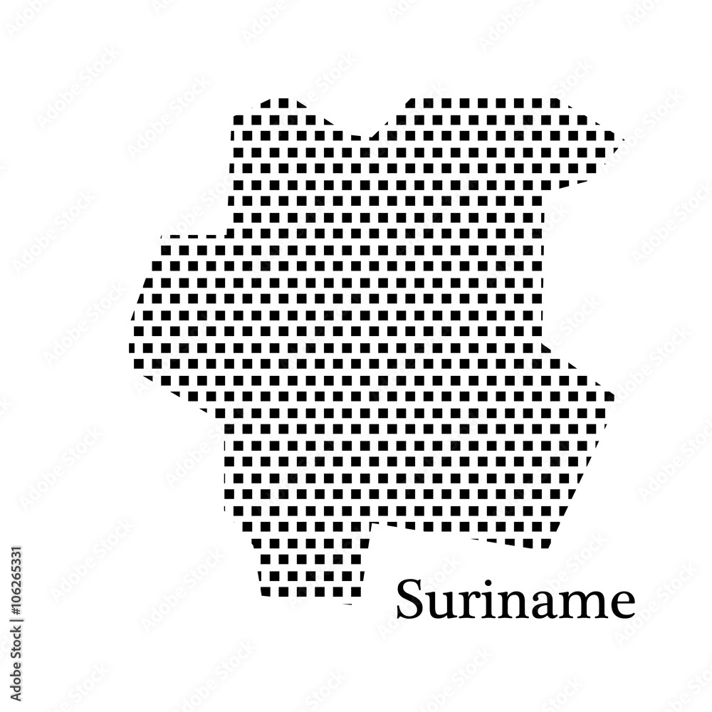 map of Suriname,dot