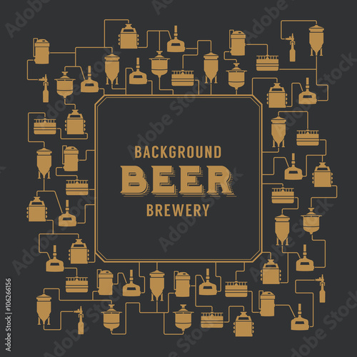 Card template with beer brewery element. Vector