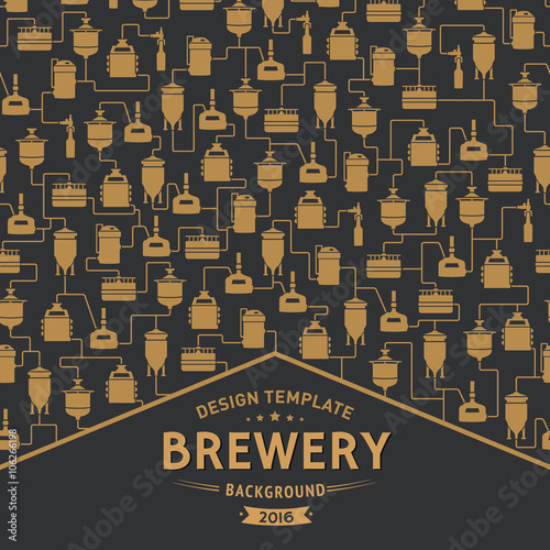 Card template with beer brewery element. Vector