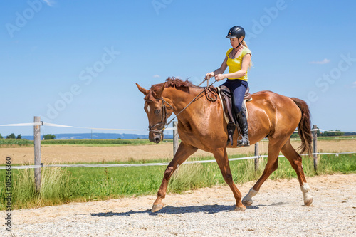 Horse riding sitting trot © mRGB