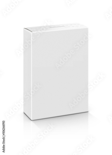 Blank packaging paper box isolated on white background