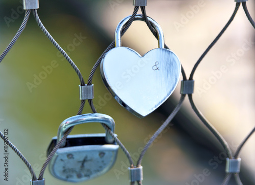 padlock heart, love symbol with copy space. 