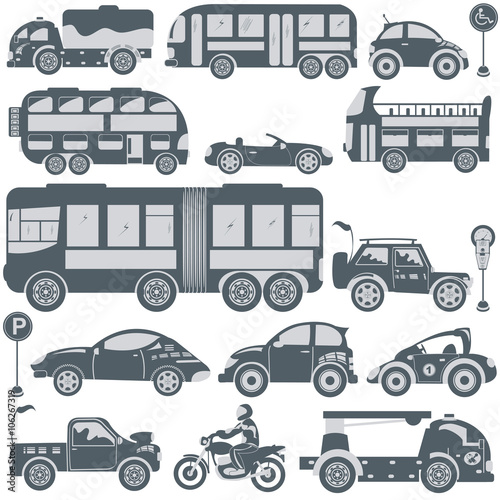 Transport blue icons