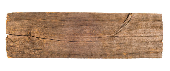 Old wooden board isolated on white background