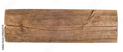 Photographie Old wooden board isolated on white background