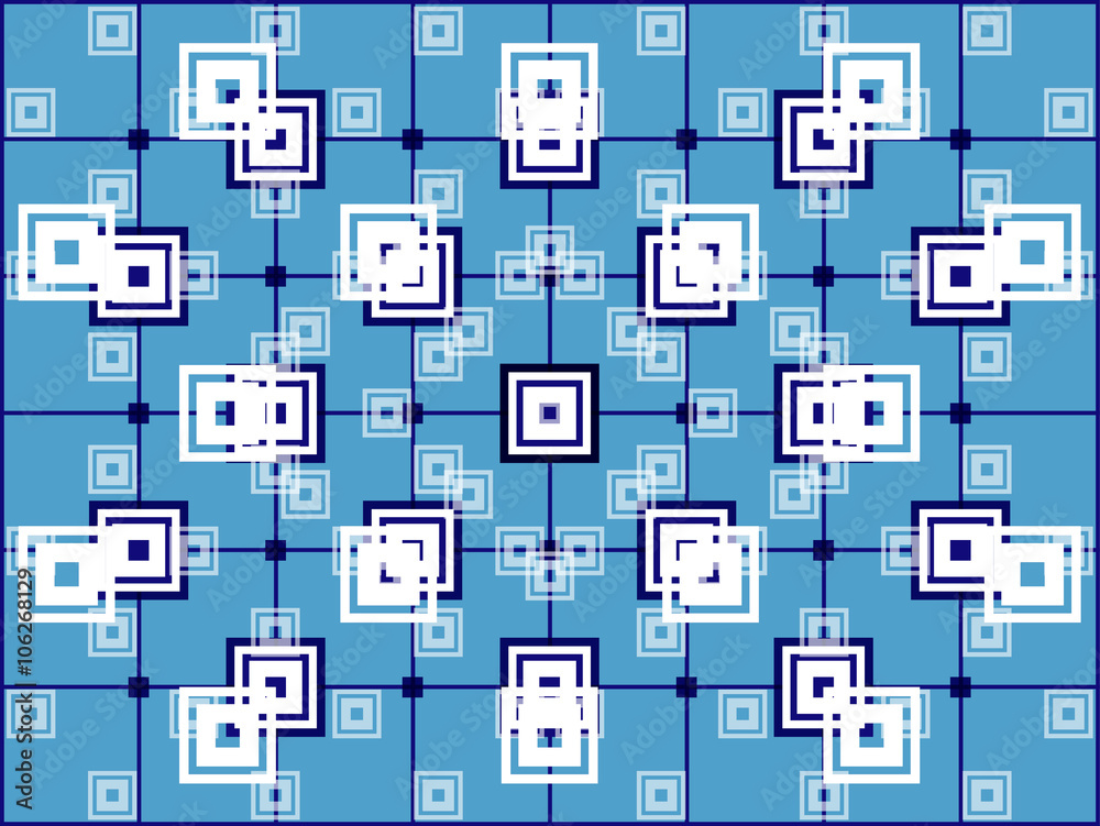 Naklejka premium The abstract geometric background in blue and white