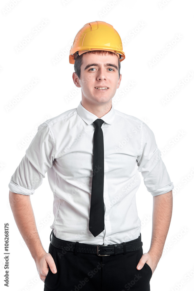 Man with yellow helmet Man with yellow helmet