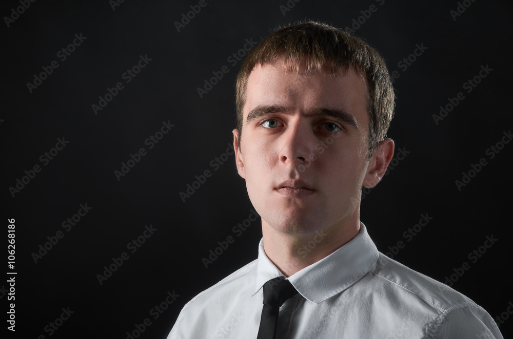 Man on black background Man on black background