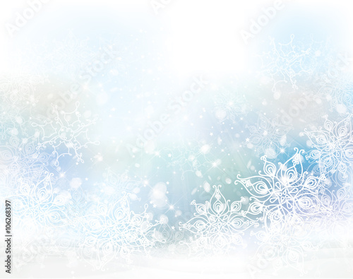 Vector winter snowflakes background. © rvika