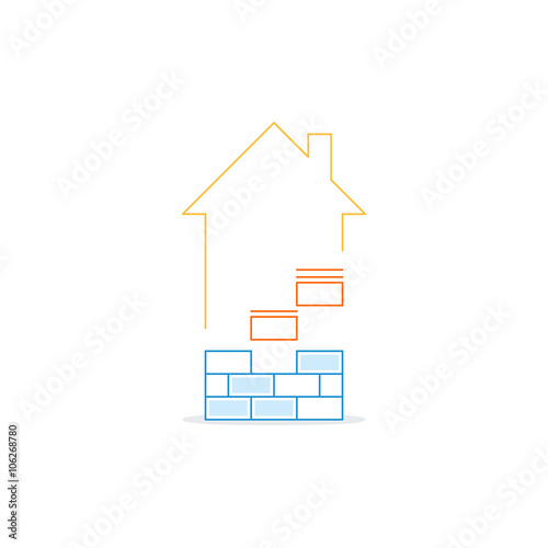 Brick laying, income growth, construction works, linear design