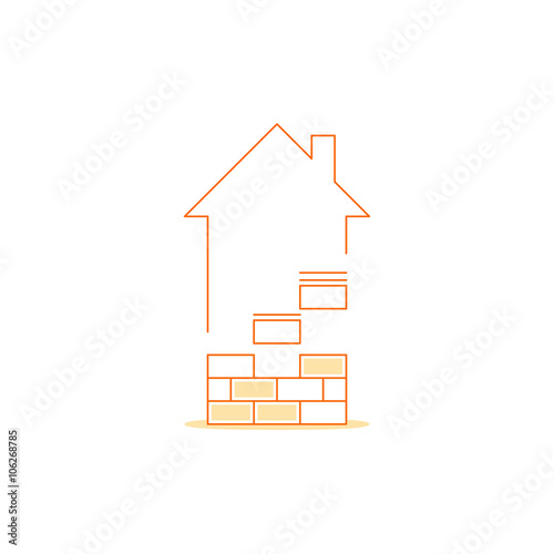 Brick laying, income growth, construction works, linear design