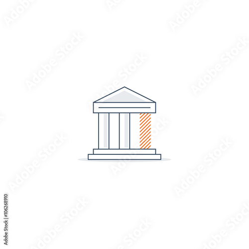 Finance difficulties, crisis concept, linear design illustration
