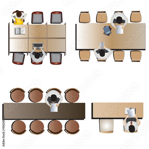 Furniture top view set 46 for interior ,vector illustration