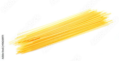 Uncooked Italian spaghetti isolated