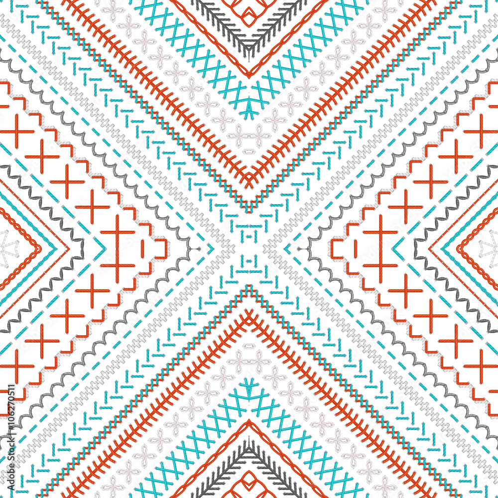Seamless embroidery pattern. Seamless embroidery pattern.