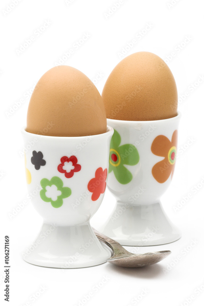 Boiled eggs in cups Boiled eggs in cups