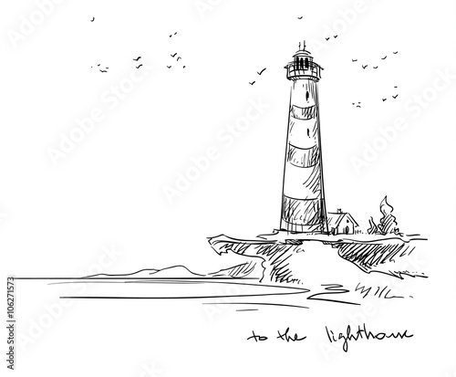 lighthouse. Vector sketch.