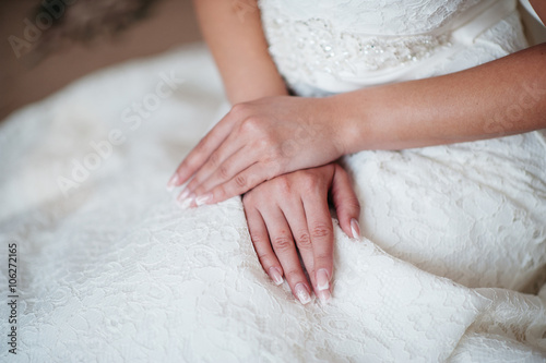 bride's hands closeup