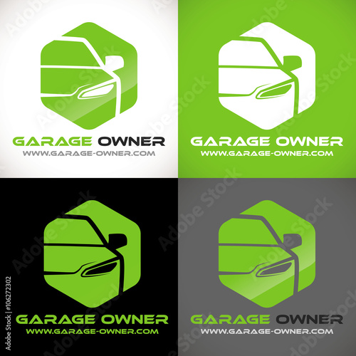 logo garage réparation voiture vert