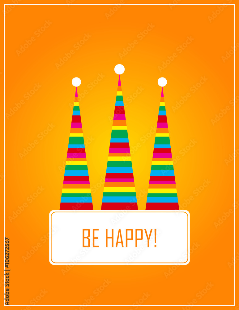 card with hat. vector. flat