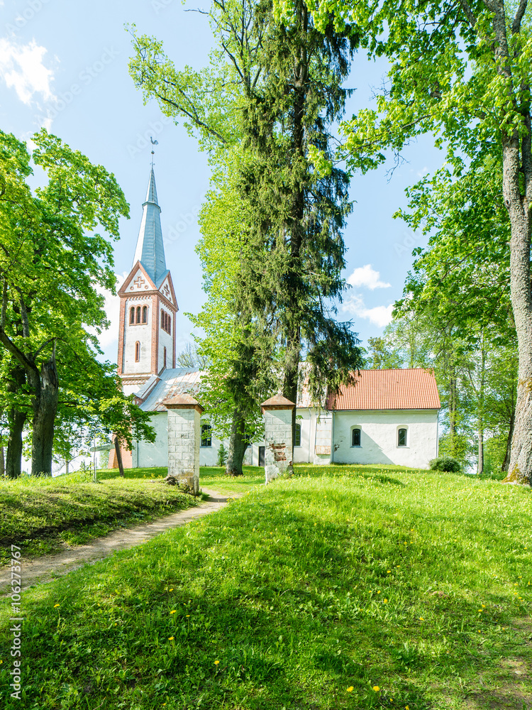 countryside church building in summer countryside church building in summer
