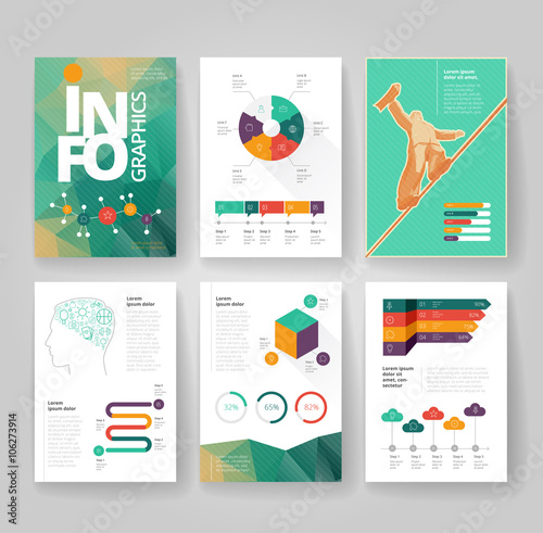 Business brochure template with infographics