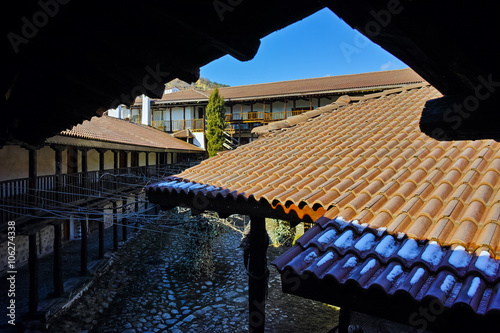 view of Rozhen Monastery Nativity of the Mother of God, Blagoevgrad region, Bulgaria photo