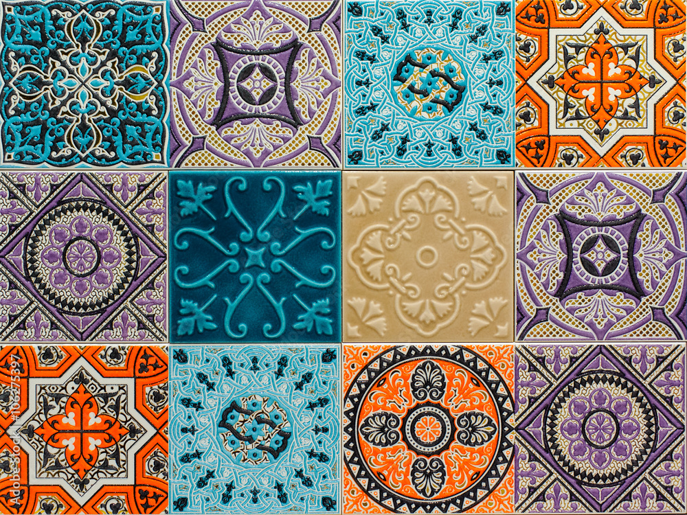 colorful ornament ceramic tiles patterns