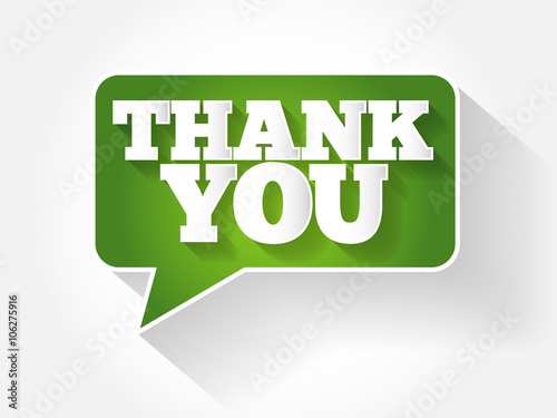 Modern Design Speech Bubble Thank You, text message bubble, flat business concept background