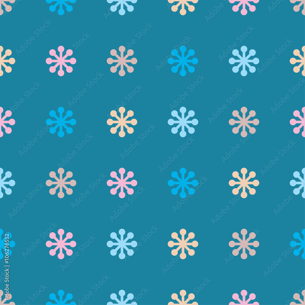 Seamless background with decorative snowflakes. Print. Cloth design, wallpaper. 