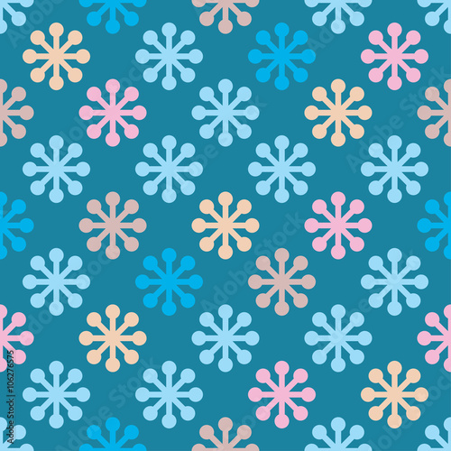 Seamless background with decorative snowflakes. Print. Cloth design, wallpaper. 