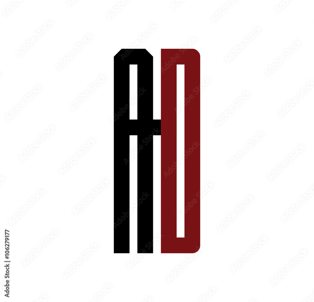 AD initial logo red and black AD initial logo red and black