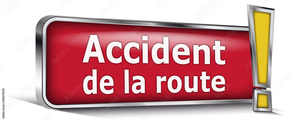 Accident de la route sur panneau rouge Accident de la route sur panneau rouge