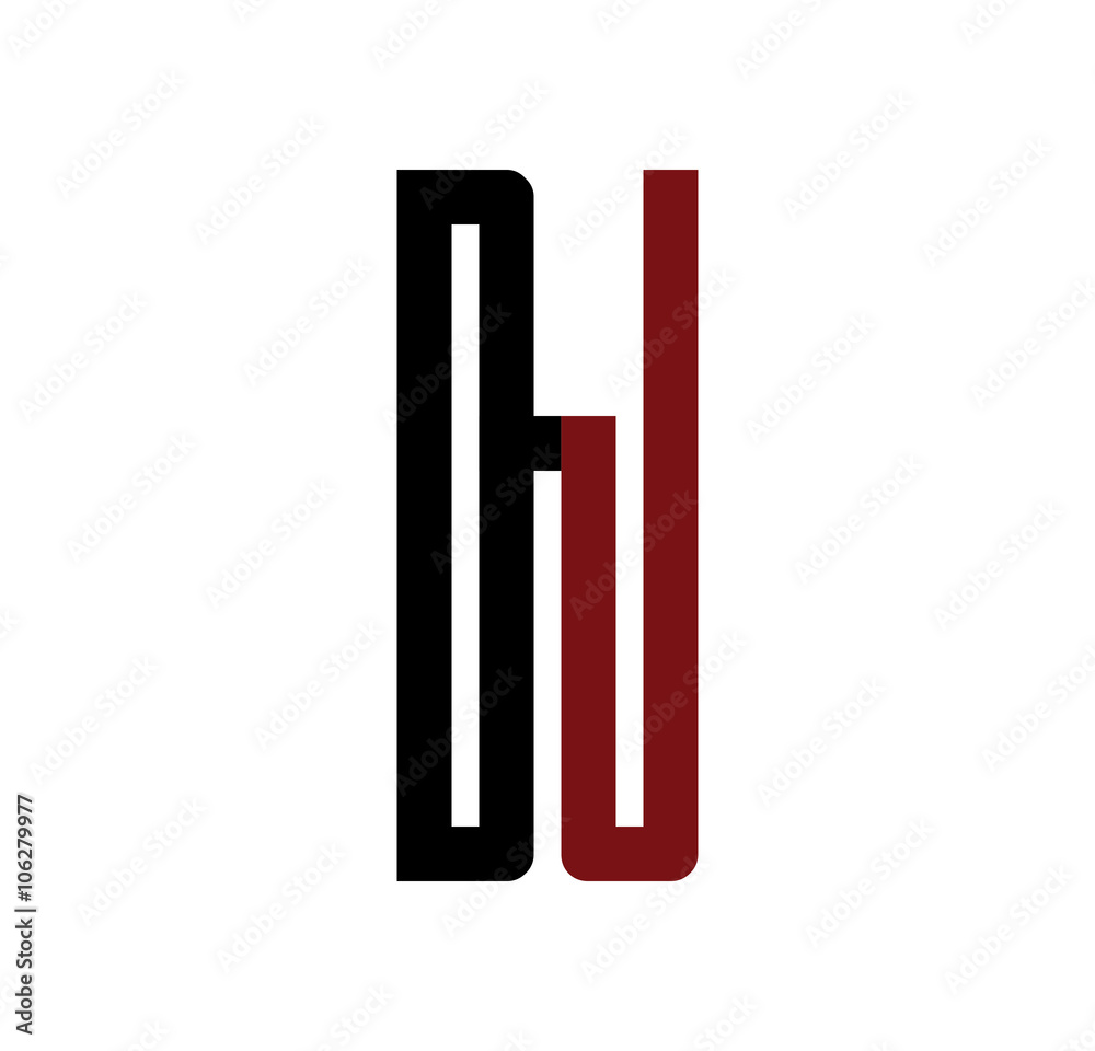 DJ initial logo red and black DJ initial logo red and black