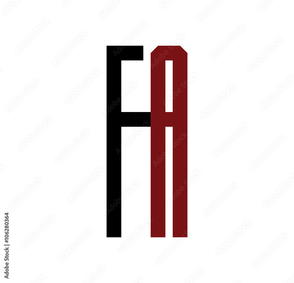 FA initial logo red and black FA initial logo red and black