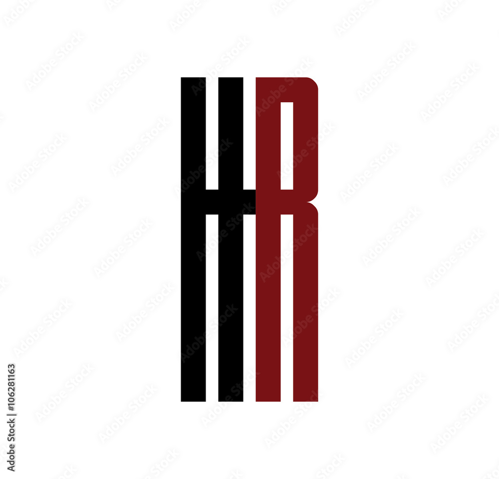 HR initial logo red and black HR initial logo red and black