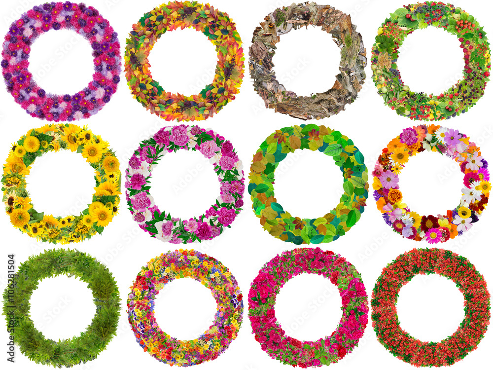 Frames from flowers isolated Frames from flowers isolated