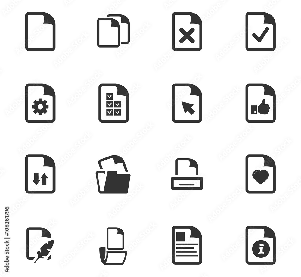 Documents icons set Documents icons set
